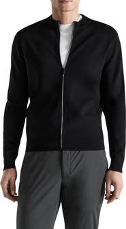 MANGO Comfort Stretch Crewneck Zip Cardigan