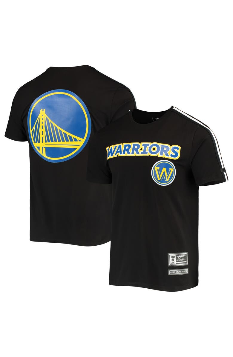 PRO STANDARD Men's Pro Standard Black/White Golden State Warriors Mesh Capsule Taping T-Shirt, Main, color, Black