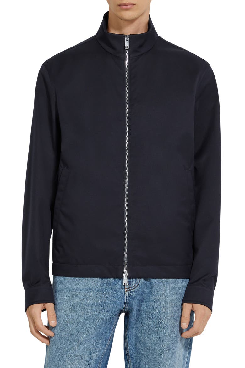 Stand Collar Jacket, Main, color, NAVY