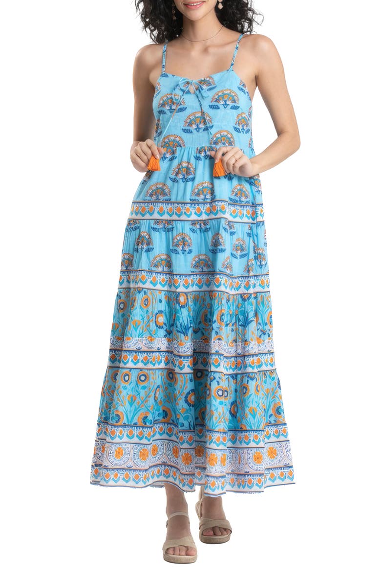 Harriet Sleeveless Maxi Dress, Main, color, BLUE