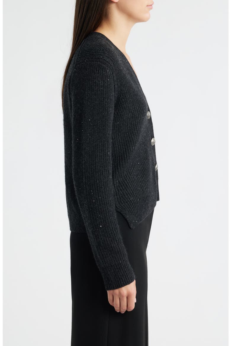 Eddie Metallic Glitter Cardigan, Alternate, color, DARK GREY