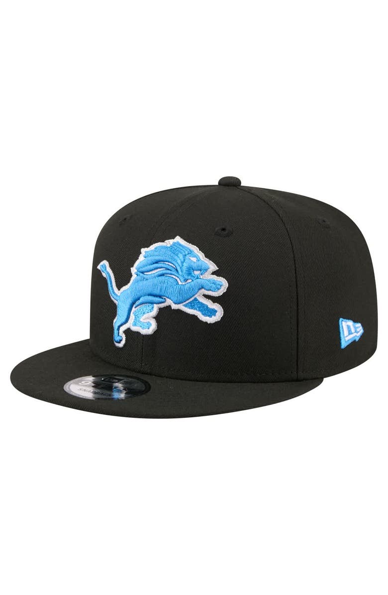 New Era Men's New Era Black Detroit Lions 9FIFTY Snapback Hat, Main, color, Black