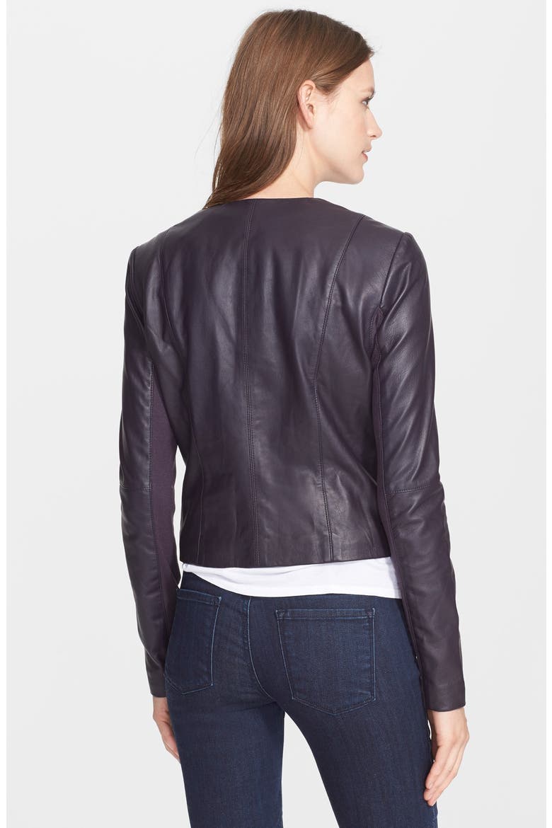 'Dali' Leather Jacket, Alternate, color, PLUM PLUM