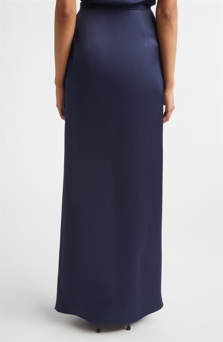 ST. JOHN Penelope Liquid Satin Evening Skirt, Alternate, color, Midnight