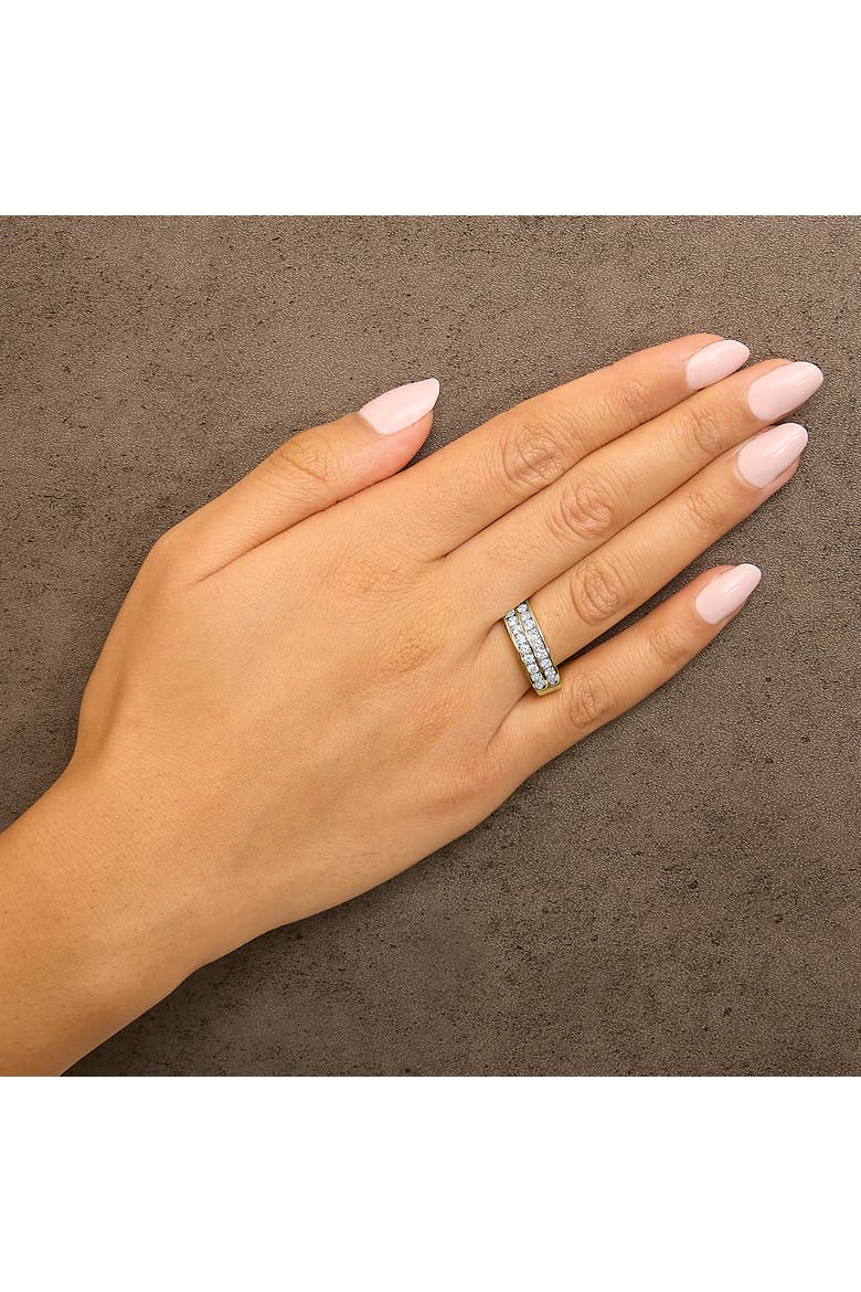 10K Yellow Gold Two-Row 1.0 Cttw Diamond Band Ring, Alternate, color, Yellow Gold