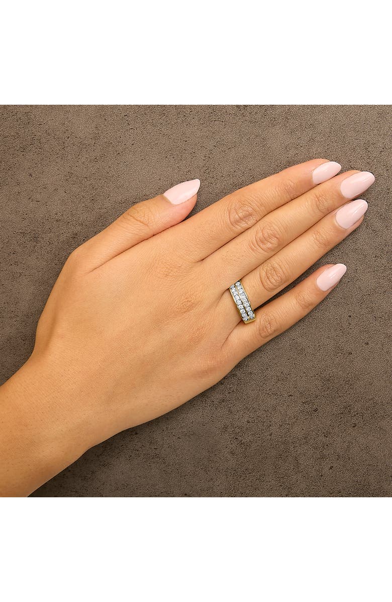 Haus of Brilliance 10K Yellow Gold Two-Row 1.0 Cttw Diamond Band Ring, Alternate, color, Yellow Gold