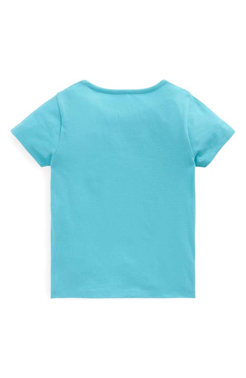 Mini Boden Kids' Undersea Appliqué Lift The Flap Cotton Graphic T-shirt In Aquamarine Blue Mermaid