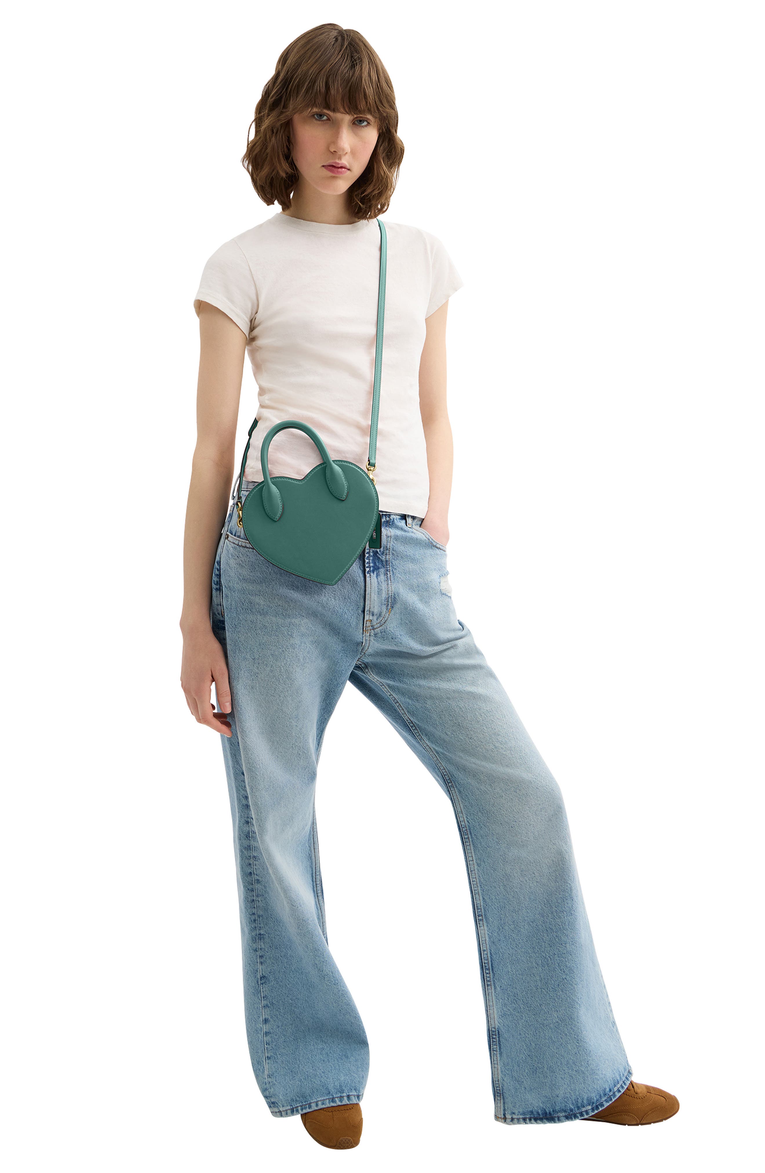 COACH Heart Leather Crossbody Bag, Alternate, color, 