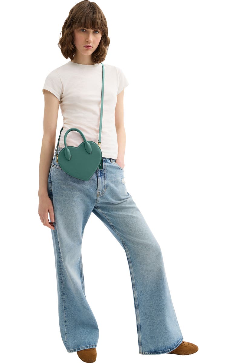 COACH Heart Leather Crossbody Bag, Alternate, color,