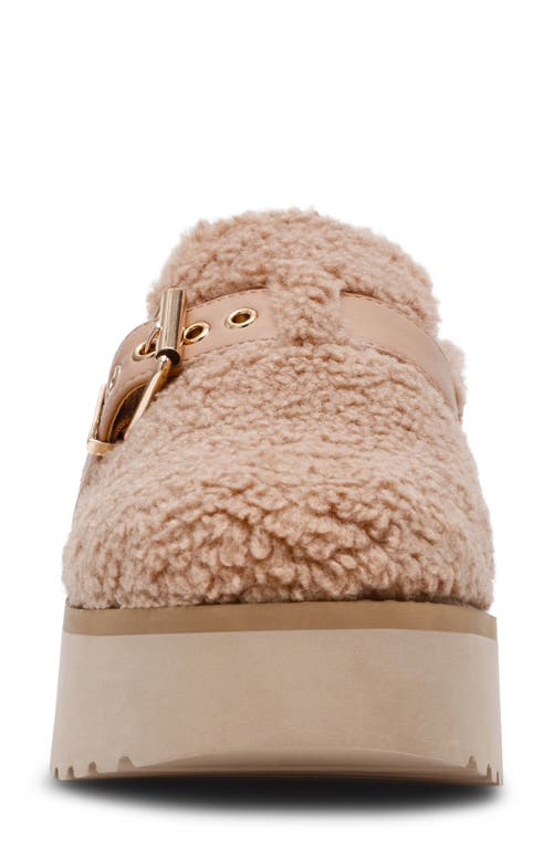 Dolce Vita Dv By  Cozy Faux Shearling Platform Clog In Brown