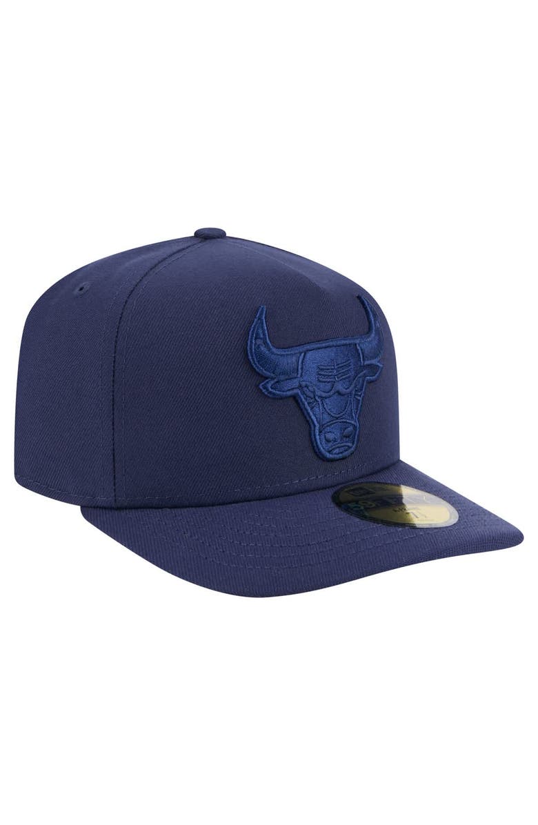 New Era Men's New Era Navy Chicago Bulls Colorpack A-Frame Pinch Front 59FIFTY Fitted Hat, Alternate, color, Navy