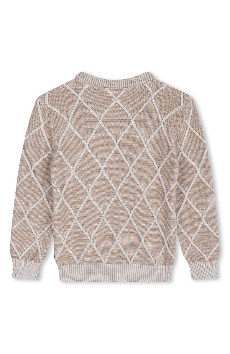 BOSS Kidswear Kids' Diamond Pattern Cotton Crewneck Sweater, Alternate, color,