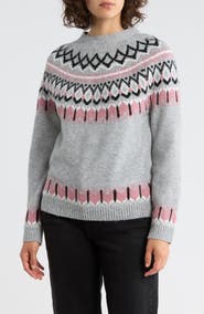 DKNY Jeans Fair Isle Crewneck Sweater