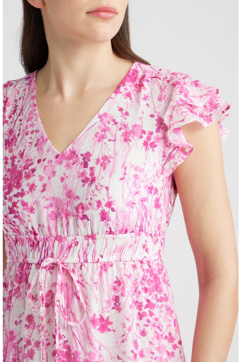 Print Ruffle Sleeve Maxi Dress, Alternate, color, NEW IVORY