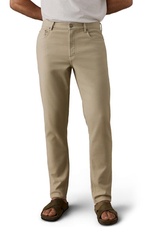 Slim Straight Leg Stretch Terry Cloth Pants
