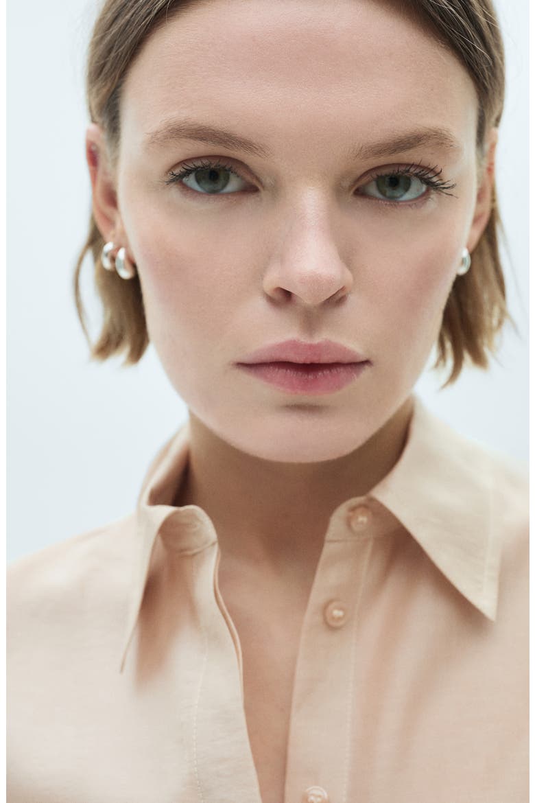 Satin Shirt, Alternate, color, BEIGE