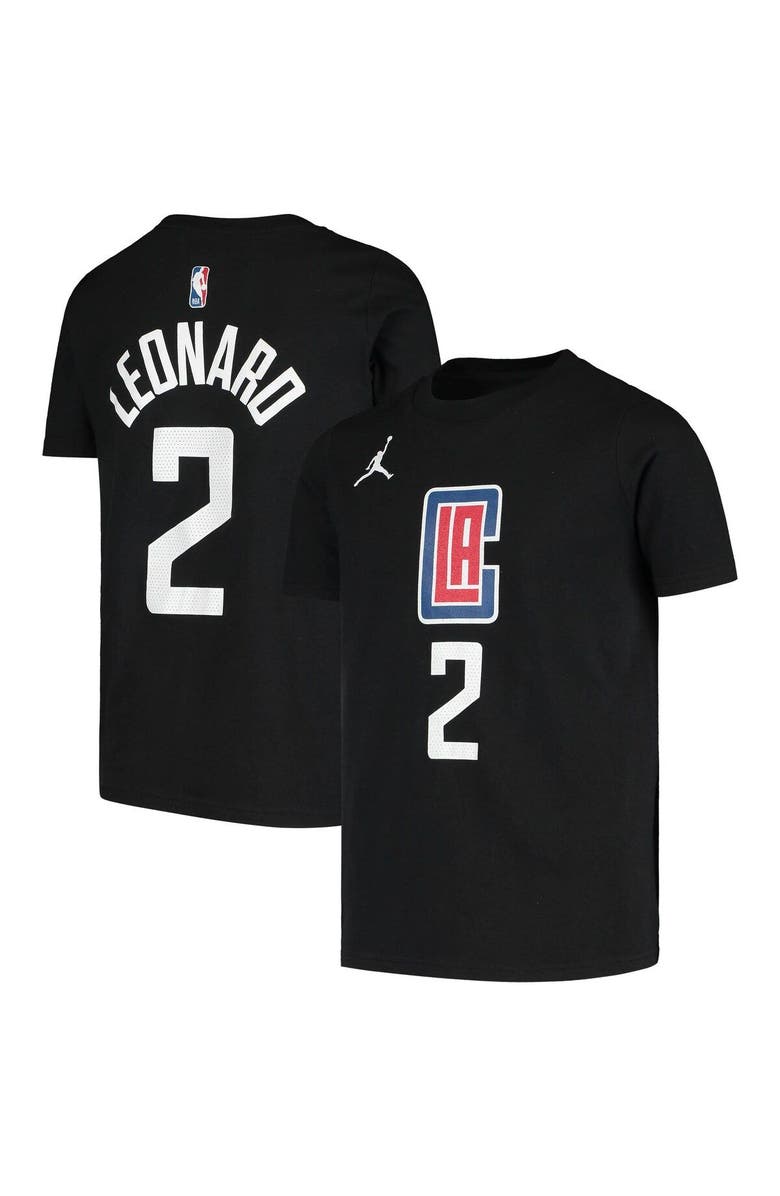 Jordan Brand Youth Jordan Brand Kawhi Leonard Black LA Clippers Statement Edition Name & Number T-Shirt, Main, color, Black