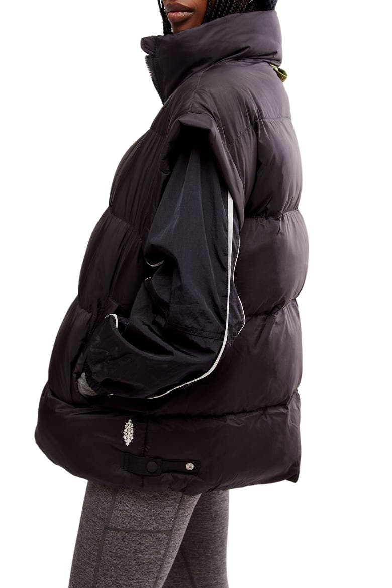 FP Movement In a Bubble Oversize Puffer Vest, Alternate, color, BLACK