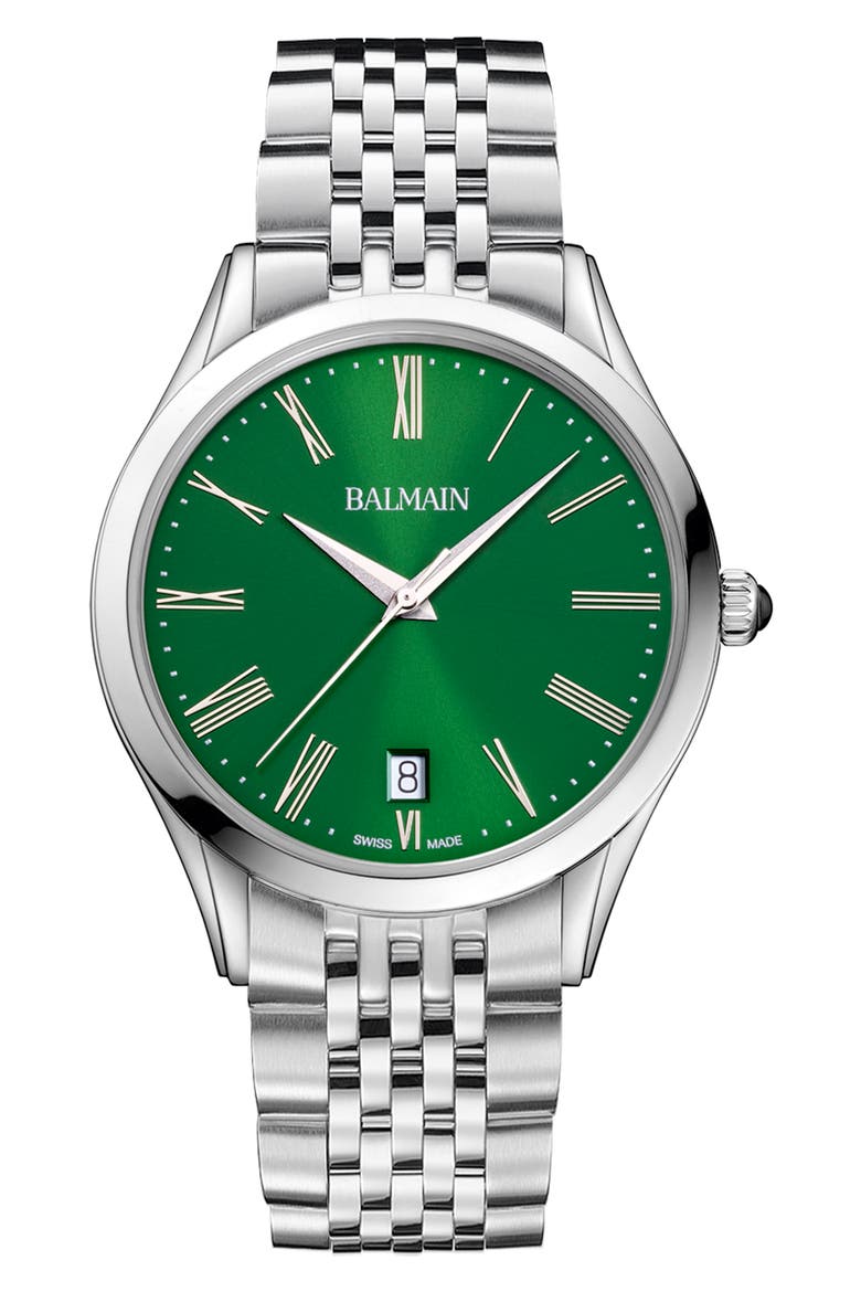 Classic R Bracelet Watch, 41mm, Main, color, GREEN/ STAINLESS STEEL