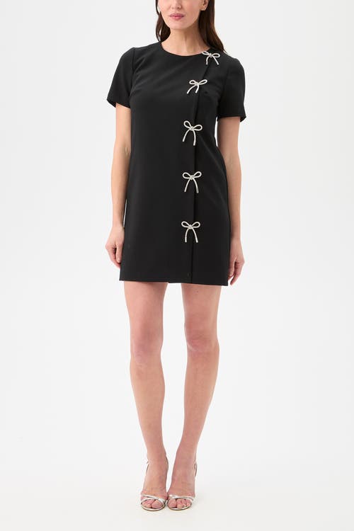 Trina Turk Diamonds Rhinestone Bow Dress In Black