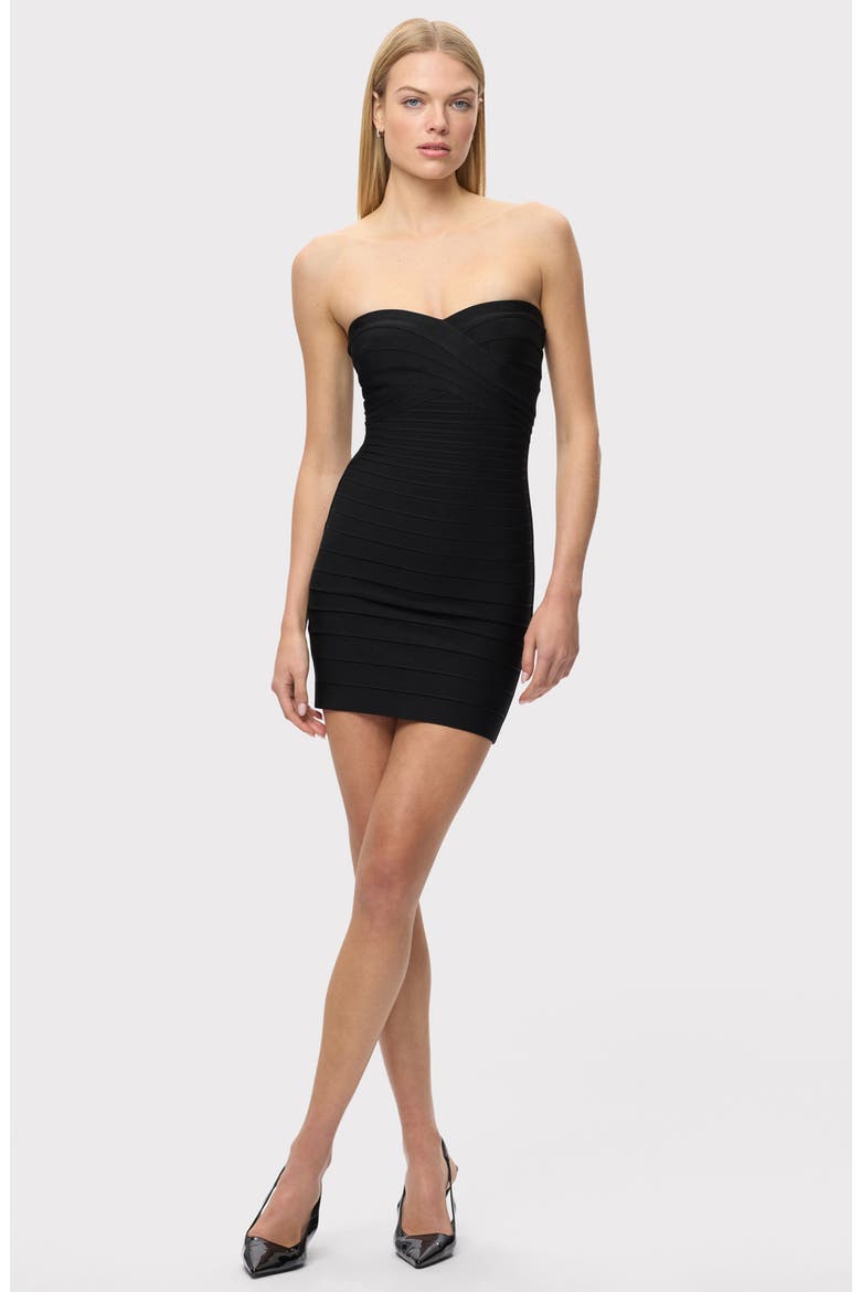 This Isla Strapless Bandage Minidress, Alternate, color, BLACK
