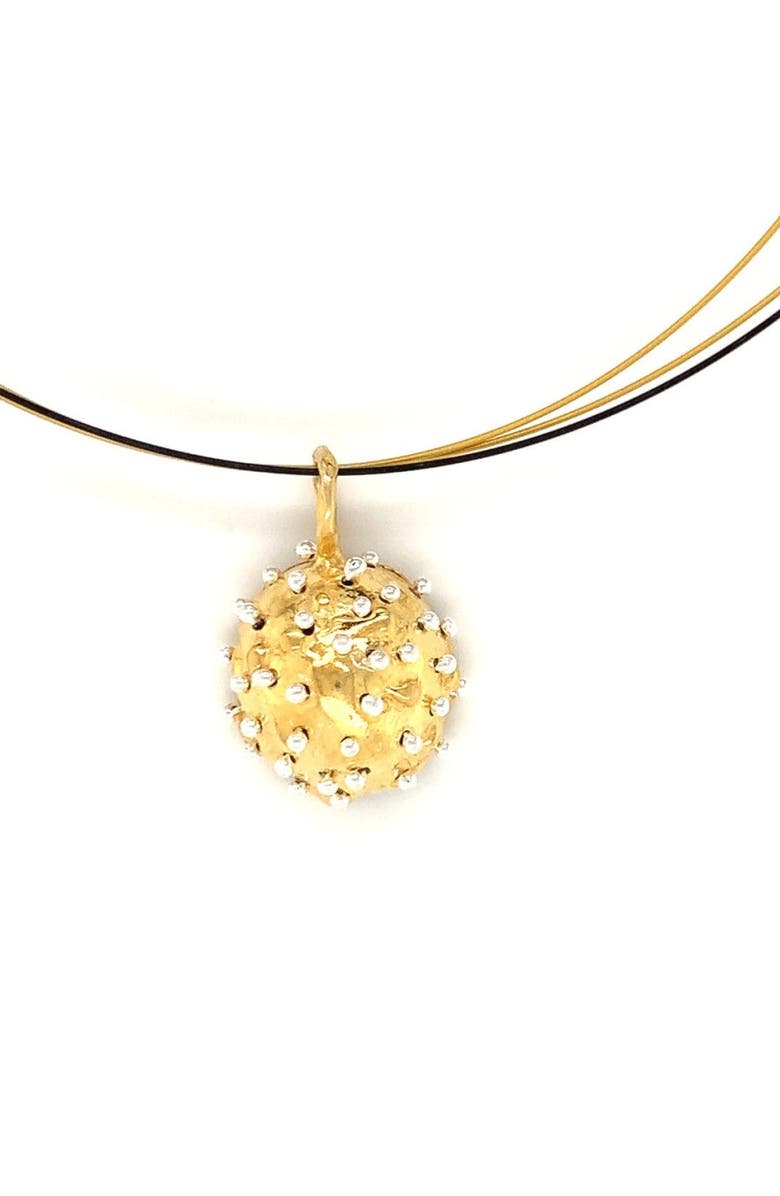 Esin Akan Dance of Stamens Necklace Midi, Gold Plated Pendant with Lapis Lazuli, Alternate, color, Gold Plated