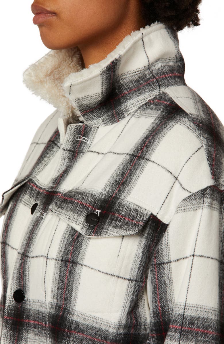 Joe's The Ally Plaid Jacket with Faux Fur Collar, Alternate, color, 