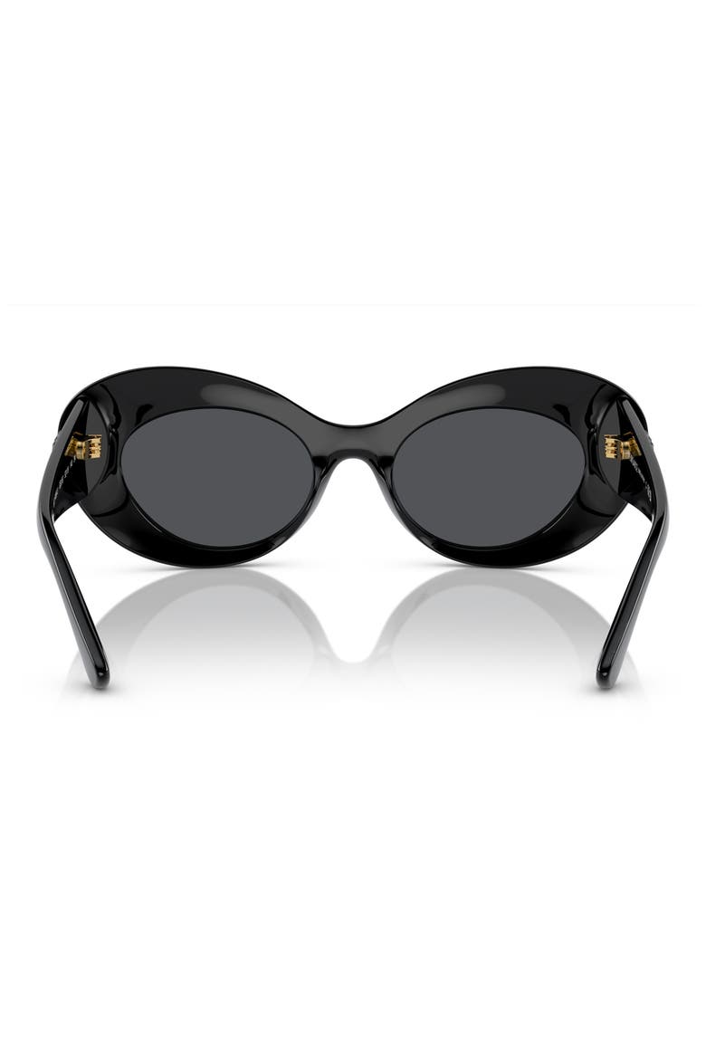 52mm Oval Sunglasses, Alternate, color, BLACK