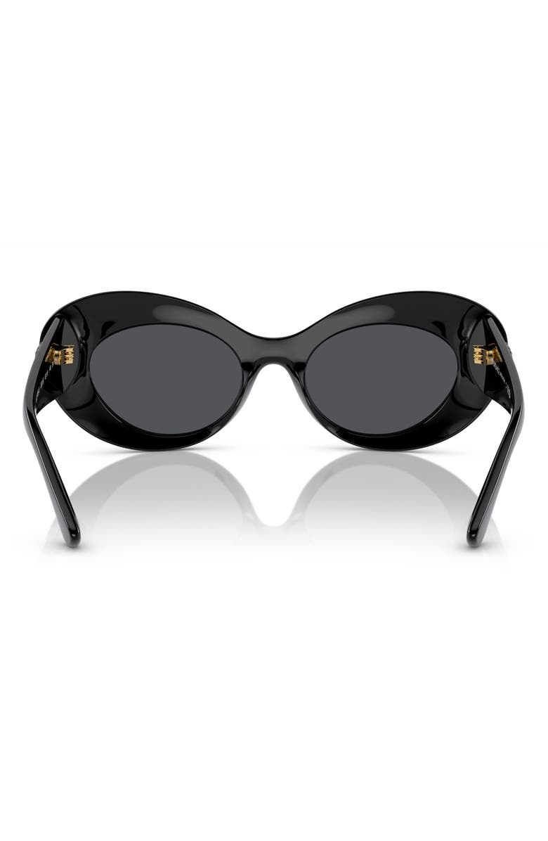 Versace 52mm Oval Sunglasses, Alternate, color, Black