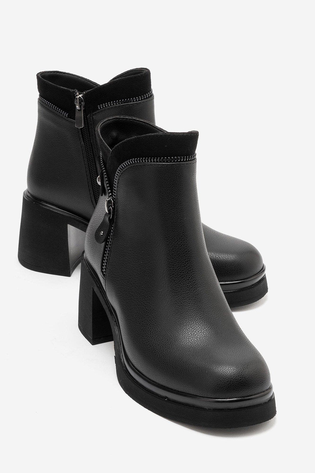 Raphael Zipper Block Heel Boot, Alternate, color, Black