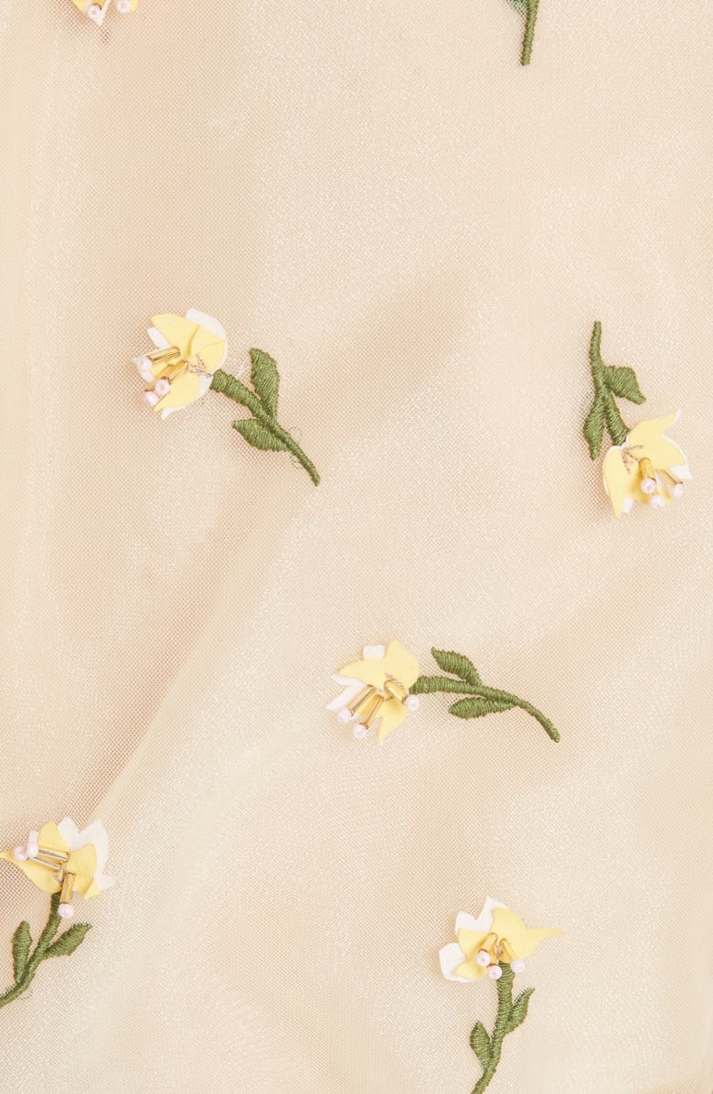 Ganni Bliss Embroidered Floral Wrap Top, Alternate, color, 