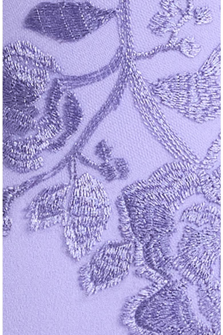 Floral Embroidered Long Sleeve Mermaid Gown, Alternate, color, LAVENDER MIST