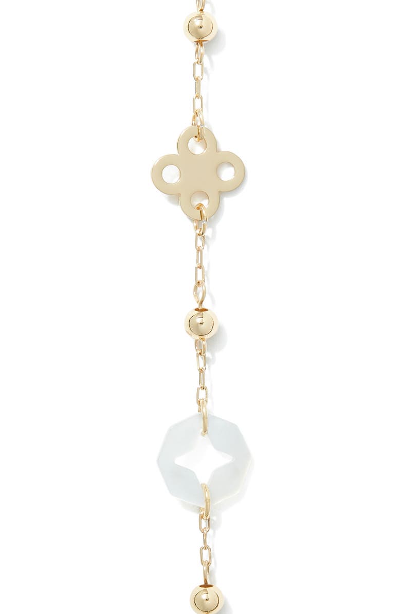 Tory Burch Forget Me Not Long Station Necklace, Alternate, color, Gold Multi