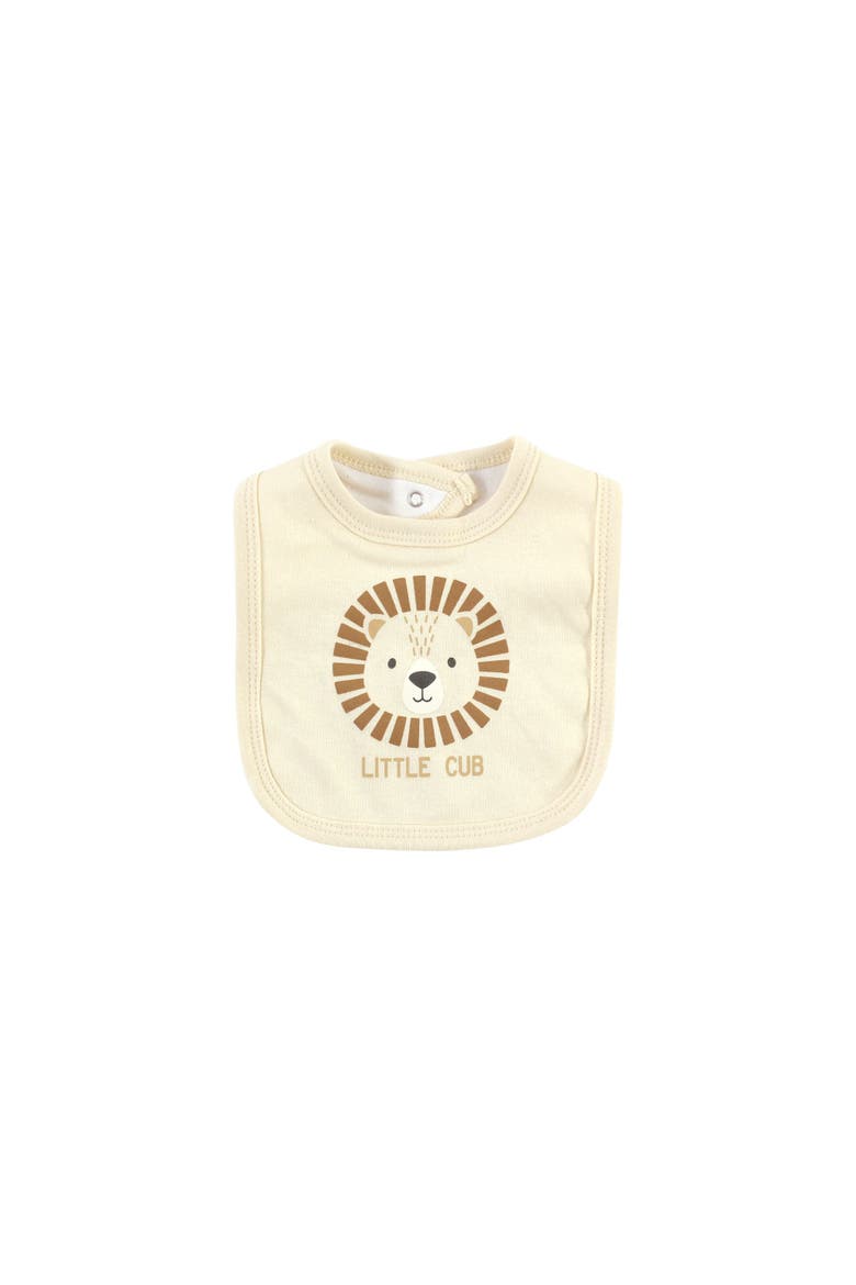 Cotton Bodysuit, Pant and Bib Set, Alternate, color, Brave Lion