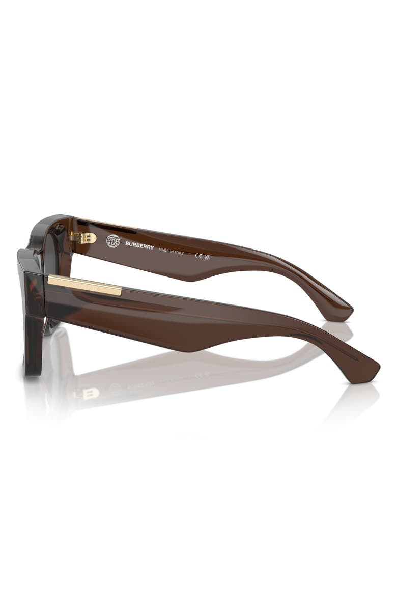 Burberry Elevated Check 52mm Square Sunglasses, Alternate, color, Brown