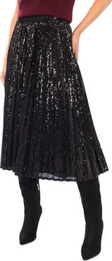 Halogen® Sequin Pleated Midi Skirt