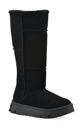 White Mountain Footwear Tru Faux Shearling Boot In Black
