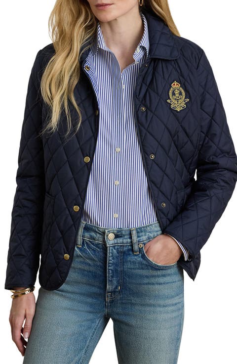 Crest Detail Quilted Jacket