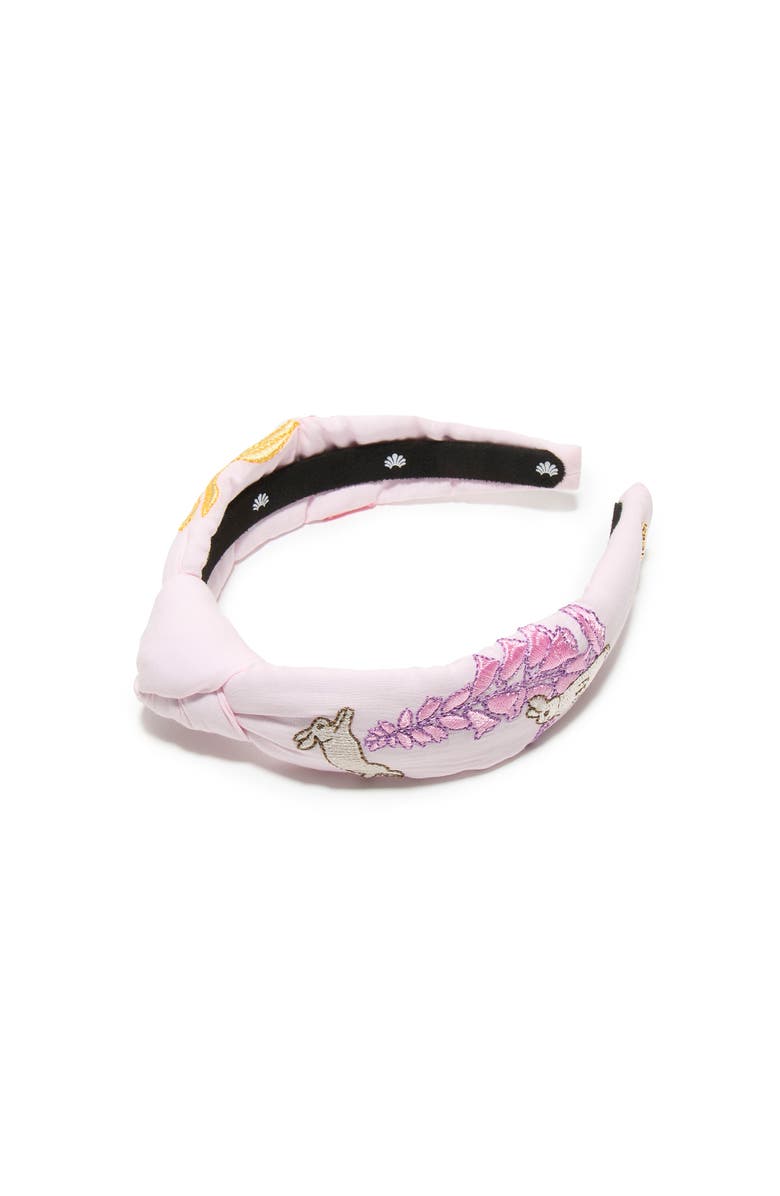Lele Sadoughi Kids Knotted Easter Bunnies Embroidered Headband, Alternate, color, Spring Blooms