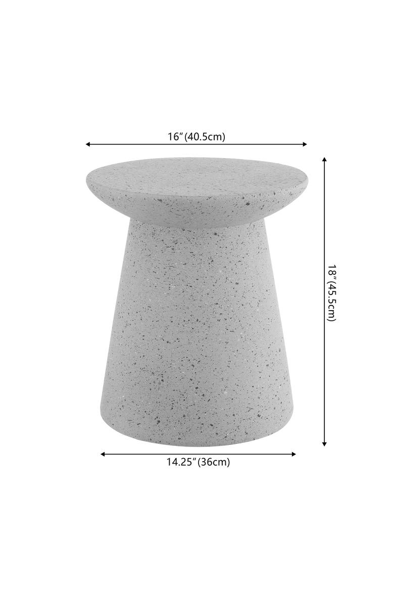JONATHAN Y Hollie 18" Minimalist Modern Drum Indoor/Outdoor Accent Table Pedestal, Alternate, color, Gray Terrazzo