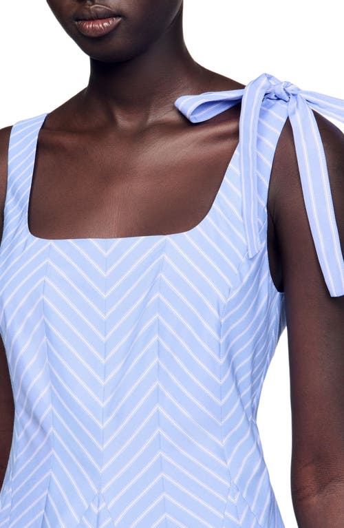 Sandro Short Striped Dress In Blue