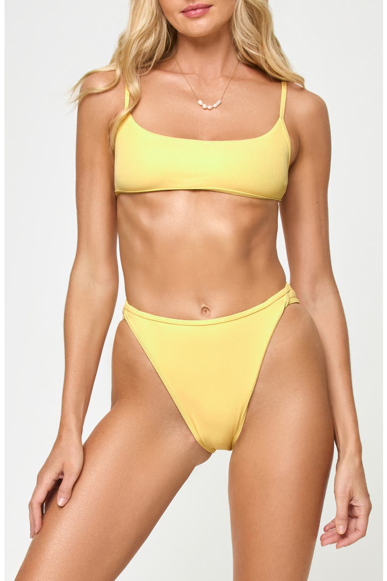 Kourt Rib Bikini Top, Alternate, color, DAISY