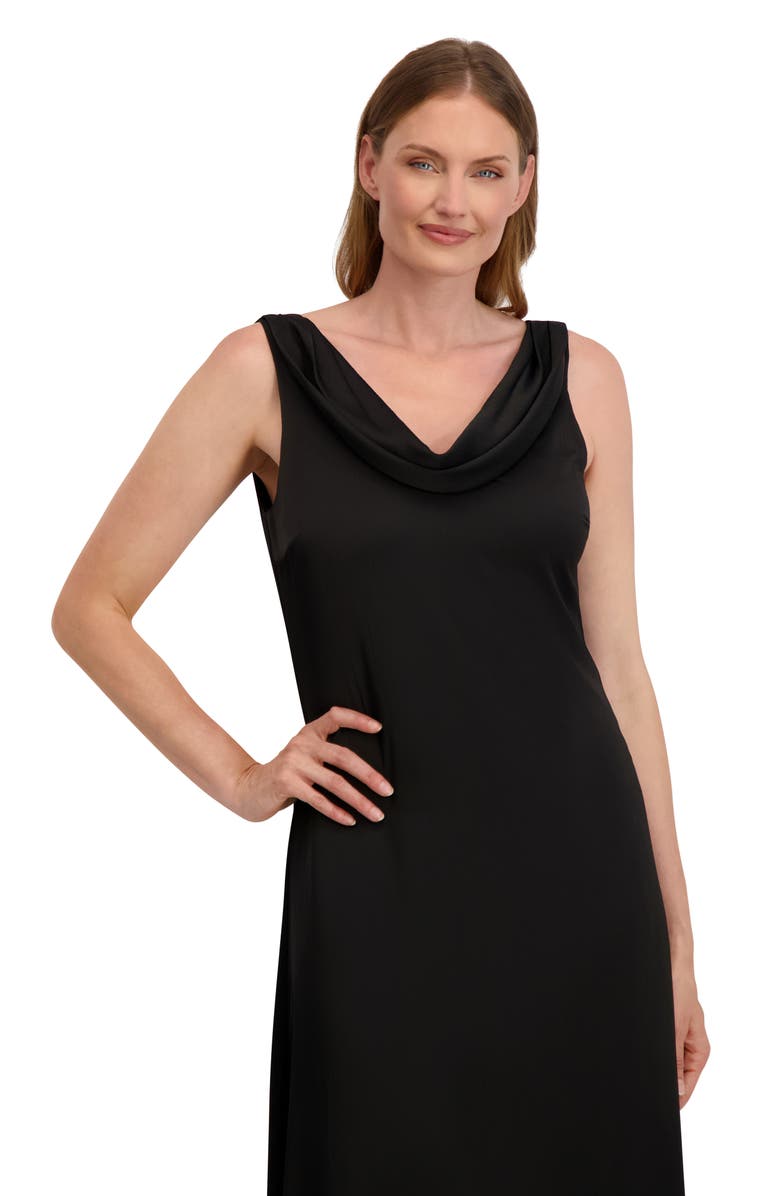 Laundry by Shelli Segal Roxanne Cowl Neck Sleeveless Maxi Dress, Alternate, color, Black Onyx