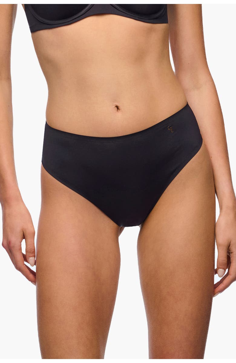 Cosabella Lisciante High Waist Thong, Main, color, Black