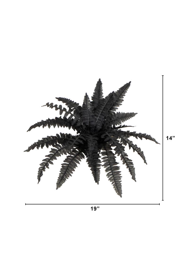 19-in Artificial Halloween Black Boston Fern - Set of 6, Alternate, color, Black