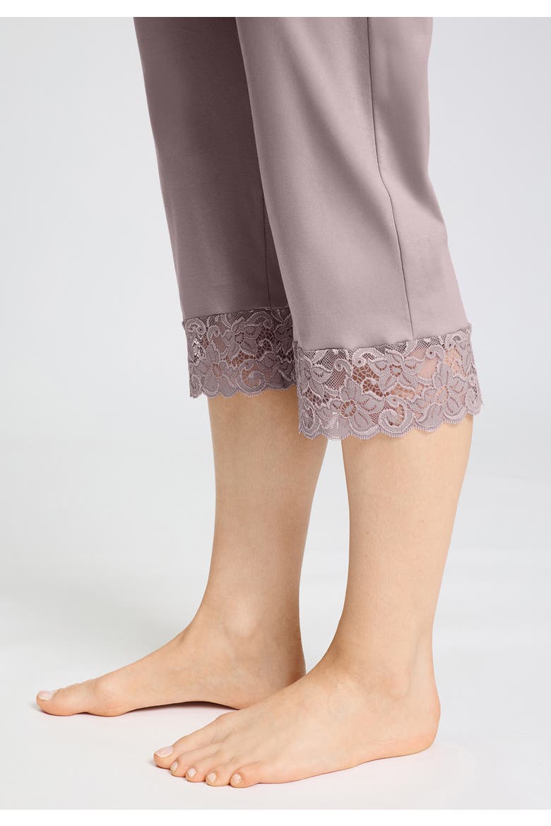 Moments Lace Trim Cotton Pajama Set, Alternate, color, Stormy Rose