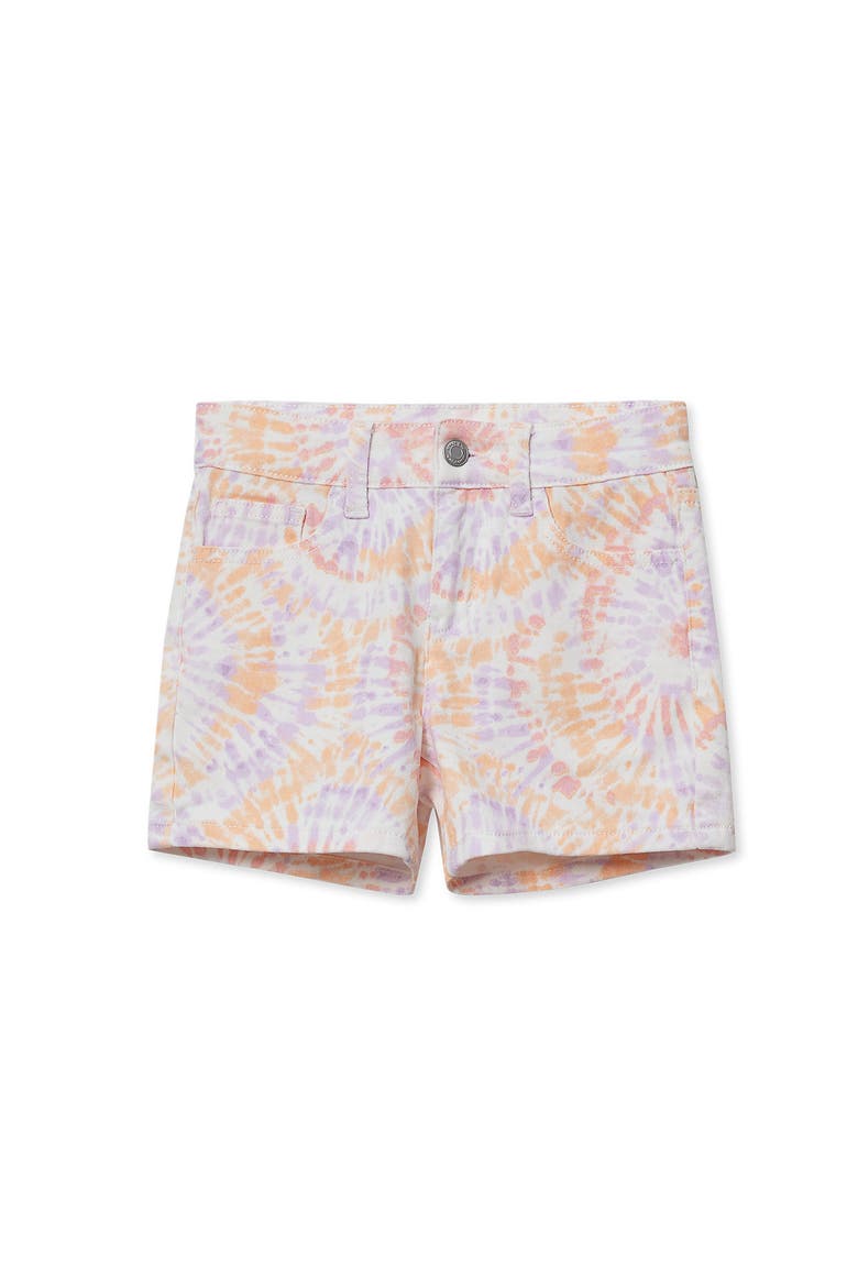 Girls Twill 5 Pocket Shorts, Main, color, Pastel Multi Tie Dye