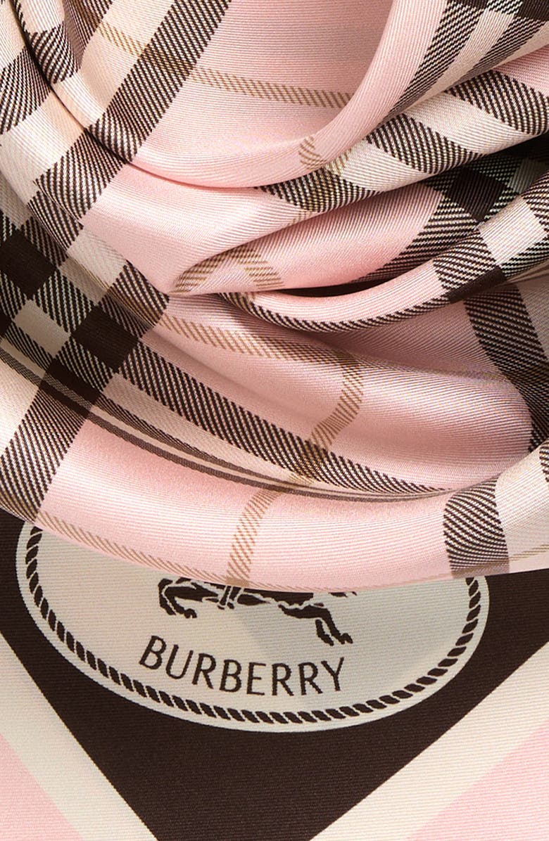 Burberry Medium Border Check Square Silk Scarf, Alternate, color,