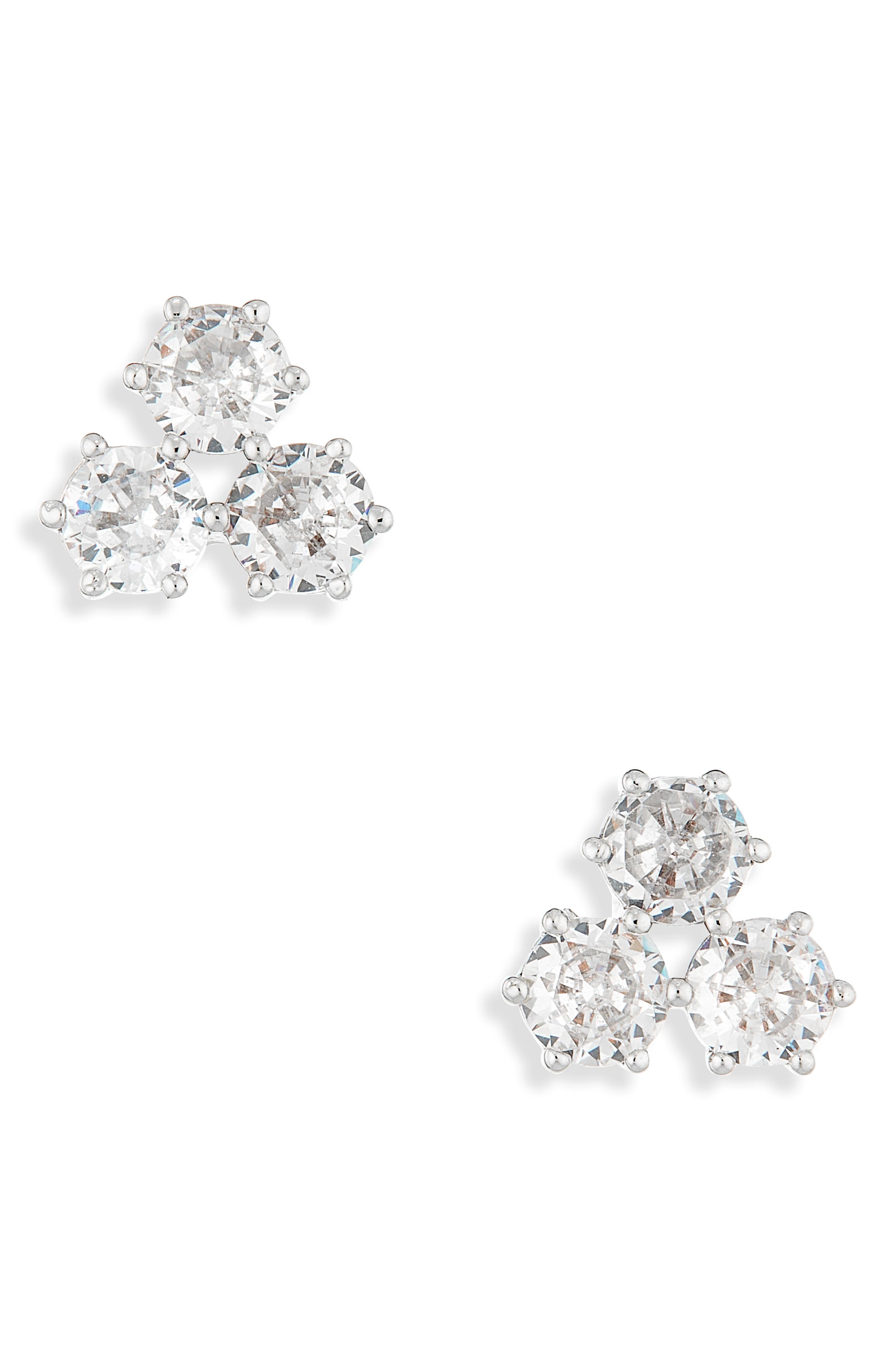 Nadri Serena Cubic Zirconia Trio Stud Earrings