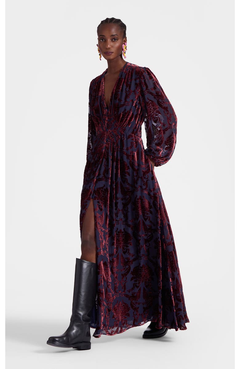 La DoubleJ Long Camerino Dress, Main, color, Cherubs Devoré Blue